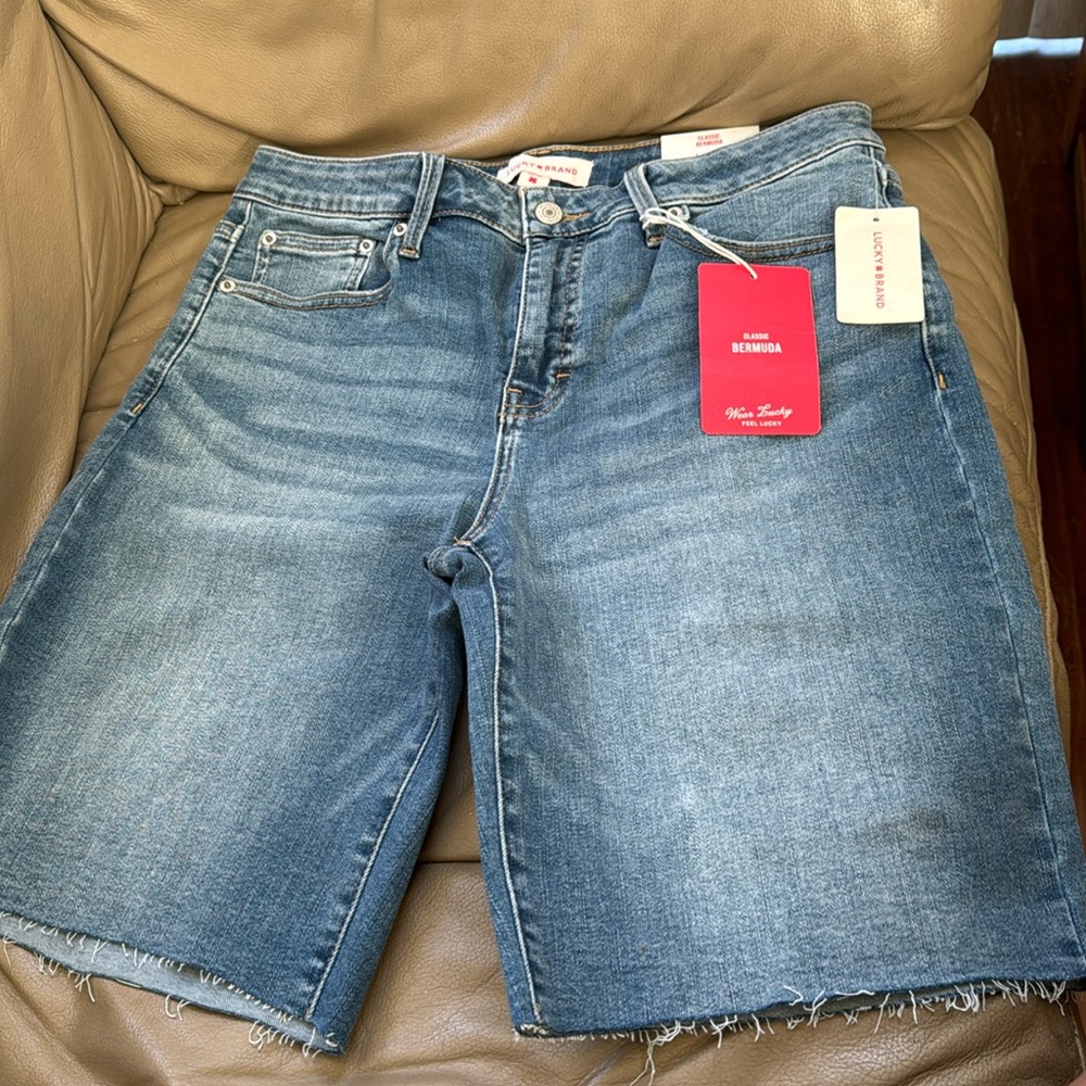 Womens Lucky Brand Mid Rise Bermuda Shorts